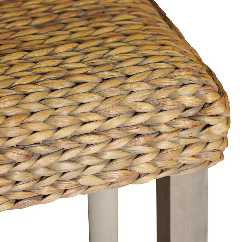 Banc d'intérieur M4H Sultan en bois massif et jacinthe d'eau naturelle