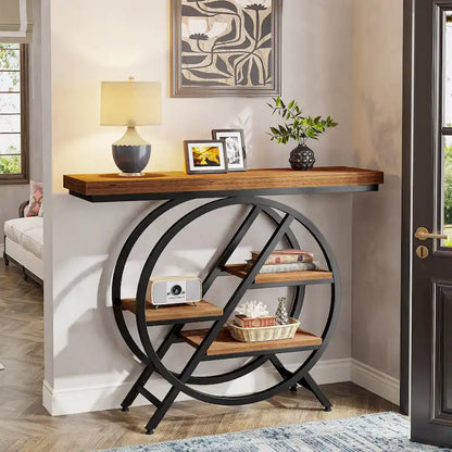 Console de 100 cm (39,4 pouces), table d'entrée industrielle à 4 niveaux