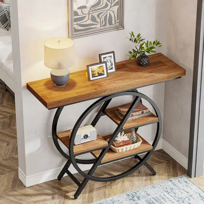 Console de 100 cm (39,4 pouces), table d'entrée industrielle à 4 niveaux