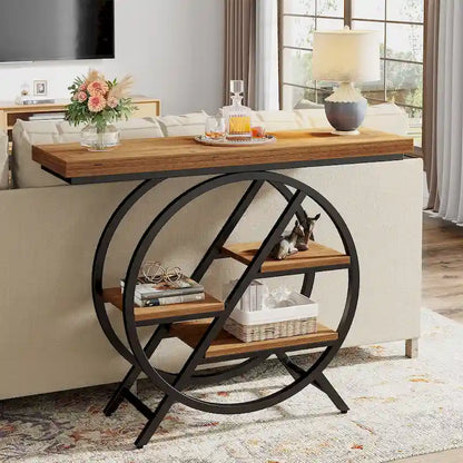 Console de 100 cm (39,4 pouces), table d'entrée industrielle à 4 niveaux