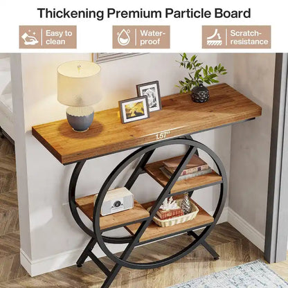 Console de 100 cm (39,4 pouces), table d'entrée industrielle à 4 niveaux