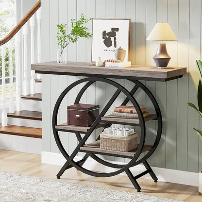 Console de 100 cm (39,4 pouces), table d'entrée industrielle à 4 niveaux