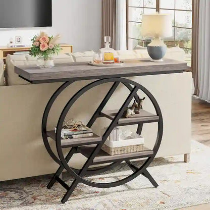 Console de 100 cm (39,4 pouces), table d'entrée industrielle à 4 niveaux