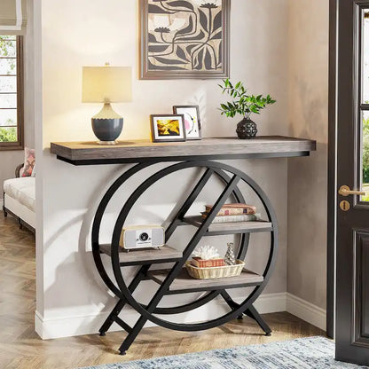 Console de 100 cm (39,4 pouces), table d'entrée industrielle à 4 niveaux