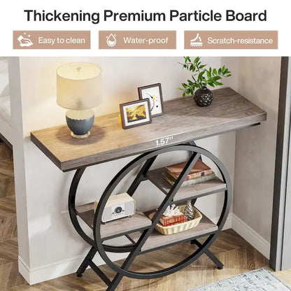 Console de 100 cm (39,4 pouces), table d'entrée industrielle à 4 niveaux