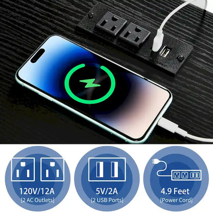 Ensemble de 2 tables d'appoint Moasis avec tiroir et prise électrique, table de chevet avec éclairage LED et station de recharge