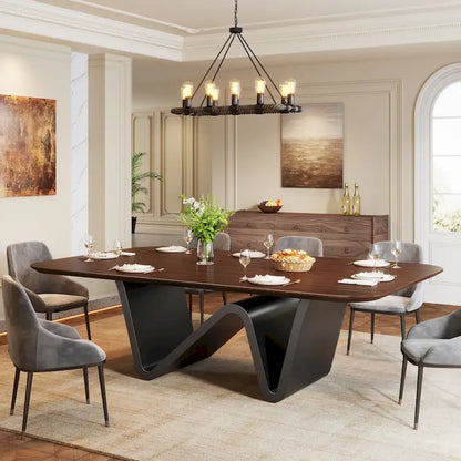 Table à manger moderne 79 pour 8 personnes, table rectangulaire, table de cuisine luxueuse blanche et dorée avec plateau en pierre frittée