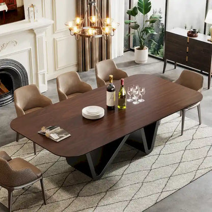 Table à manger moderne 79 pour 8 personnes, table rectangulaire, table de cuisine luxueuse blanche et dorée avec plateau en pierre frittée