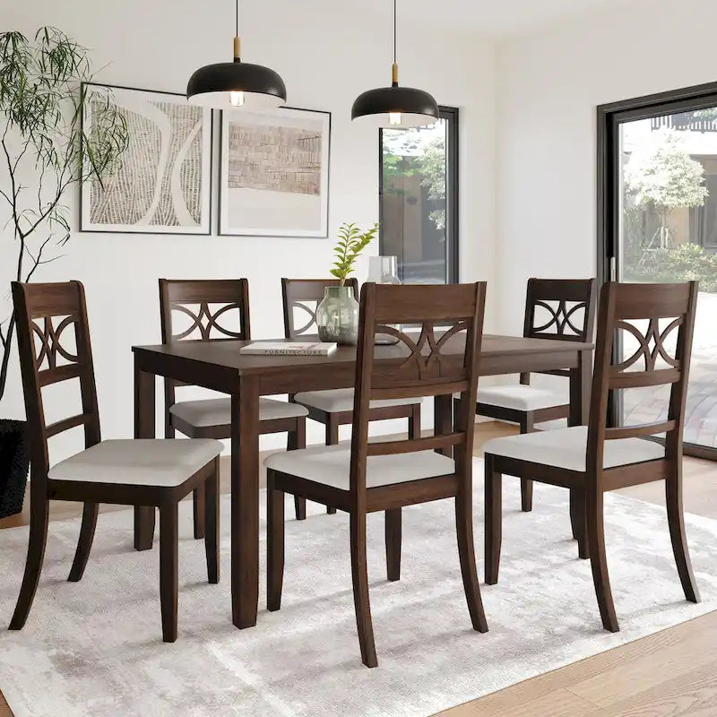 CraftPorch Mid-Century Modern 7-piece Wooden Dining Set