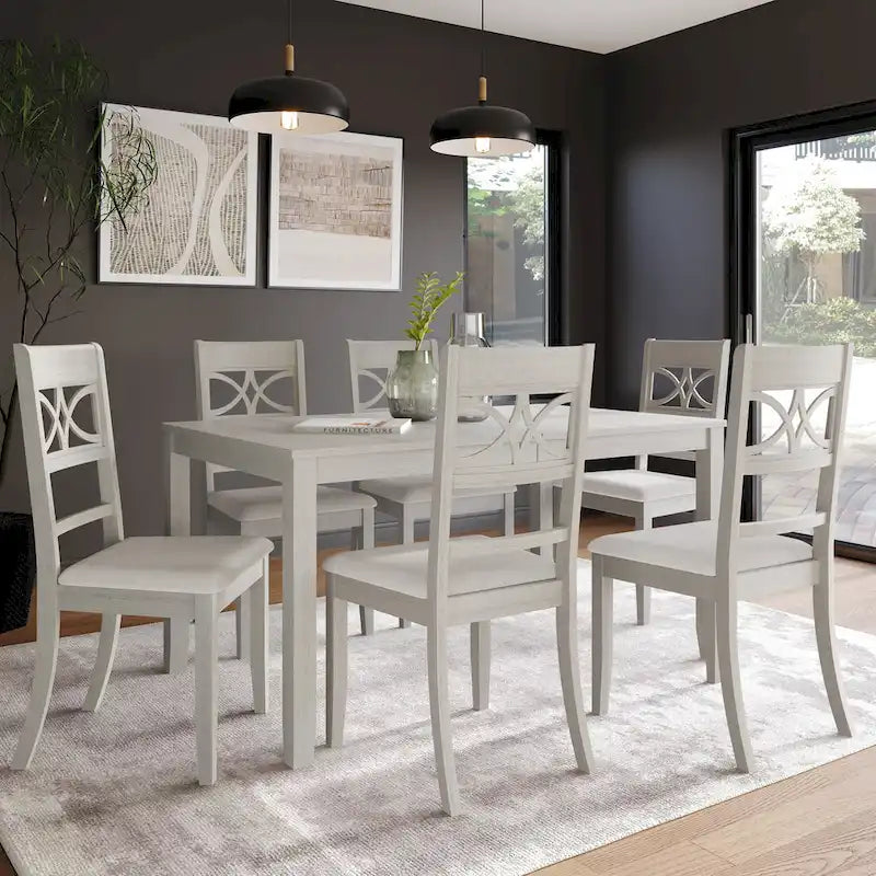 Ensemble de salle à manger en bois 7 pièces CraftPorch style moderne du milieu du siècle