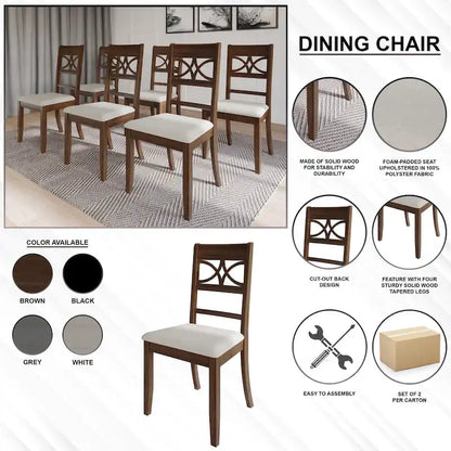 Ensemble de salle à manger en bois 7 pièces CraftPorch style moderne du milieu du siècle