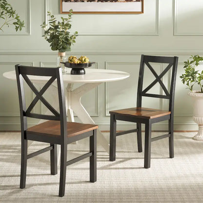 Chaise de salle à manger SAFAVIEH Concetta Blanc/Naturel - 44,5 cm L x 49,5 cm P x 94 cm H - 45,7 cm L x 50,8 cm P x 94 cm H