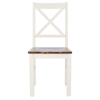 Chaise de salle à manger SAFAVIEH Concetta Blanc/Naturel - 44,5 cm L x 49,5 cm P x 94 cm H - 45,7 cm L x 50,8 cm P x 94 cm H
