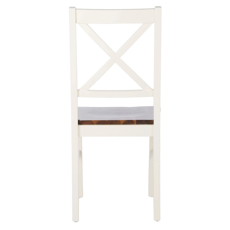 Chaise de salle à manger SAFAVIEH Concetta Blanc/Naturel - 44,5 cm L x 49,5 cm P x 94 cm H - 45,7 cm L x 50,8 cm P x 94 cm H