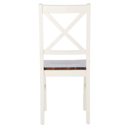 Chaise de salle à manger SAFAVIEH Concetta Blanc/Naturel - 44,5 cm L x 49,5 cm P x 94 cm H - 45,7 cm L x 50,8 cm P x 94 cm H