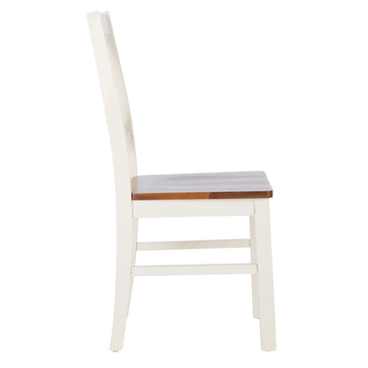 Chaise de salle à manger SAFAVIEH Concetta Blanc/Naturel - 44,5 cm L x 49,5 cm P x 94 cm H - 45,7 cm L x 50,8 cm P x 94 cm H