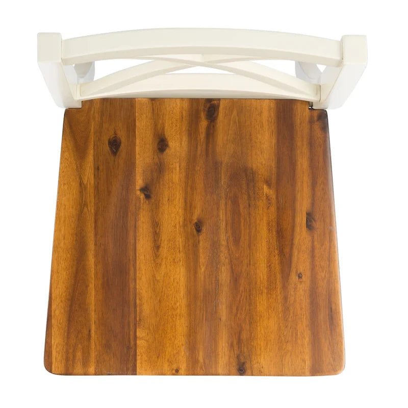 Chaise de salle à manger SAFAVIEH Concetta Blanc/Naturel - 44,5 cm L x 49,5 cm P x 94 cm H - 45,7 cm L x 50,8 cm P x 94 cm H