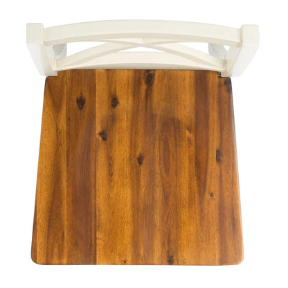 Chaise de salle à manger SAFAVIEH Concetta Blanc/Naturel - 44,5 cm L x 49,5 cm P x 94 cm H - 45,7 cm L x 50,8 cm P x 94 cm H