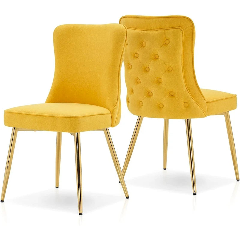 Ensemble de 2 chaises de salon Ivinta à dossier capitonné