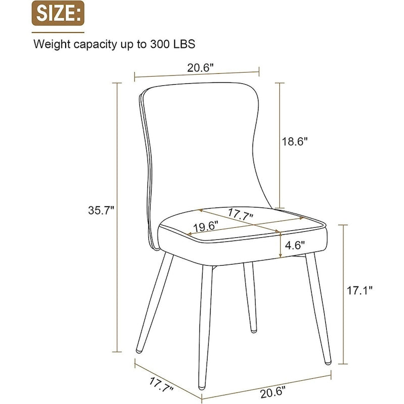 Ensemble de 2 chaises de salon Ivinta à dossier capitonné