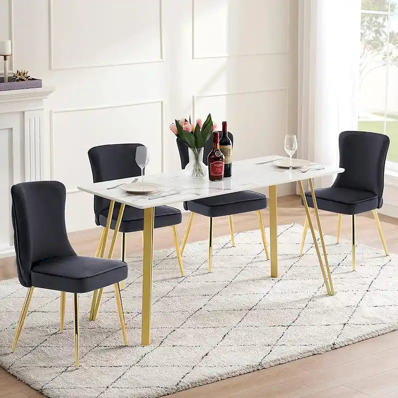 Ensemble de 2 chaises de salon Ivinta à dossier capitonné