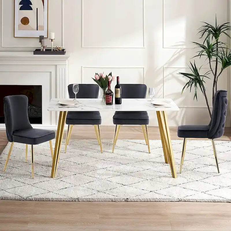 Ensemble de 2 chaises de salon Ivinta à dossier capitonné