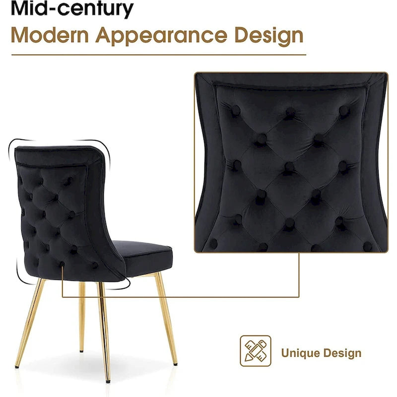 Ensemble de 2 chaises de salon Ivinta à dossier capitonné