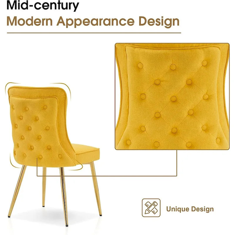 Ensemble de 2 chaises de salon Ivinta à dossier capitonné