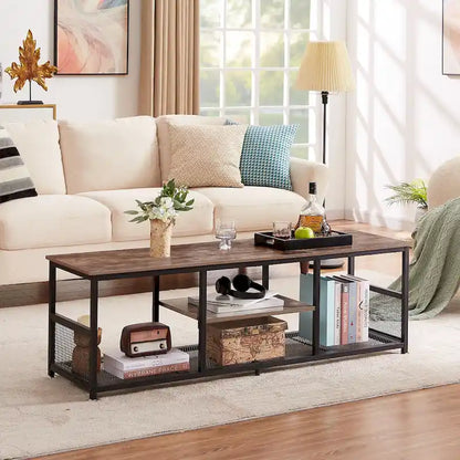 Tables de chevet modernes Taomika, table basse, ensembles de tables basses, 5 options, marron