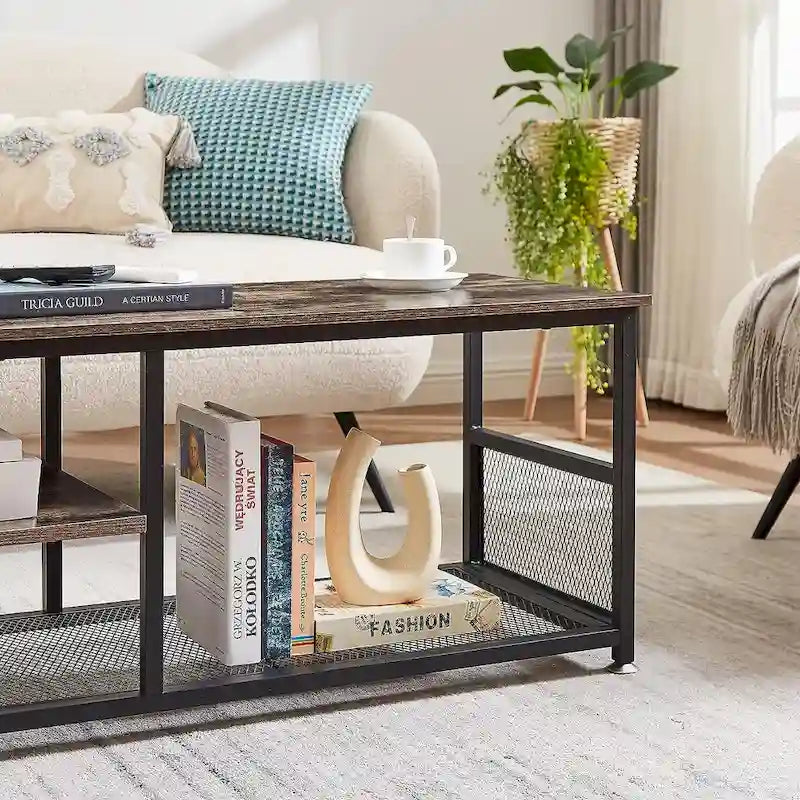 Tables de chevet modernes Taomika, table basse, ensembles de tables basses, 5 options, marron