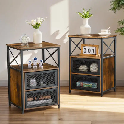 Tables de chevet modernes Taomika, table basse, ensembles de tables basses, 5 options, marron