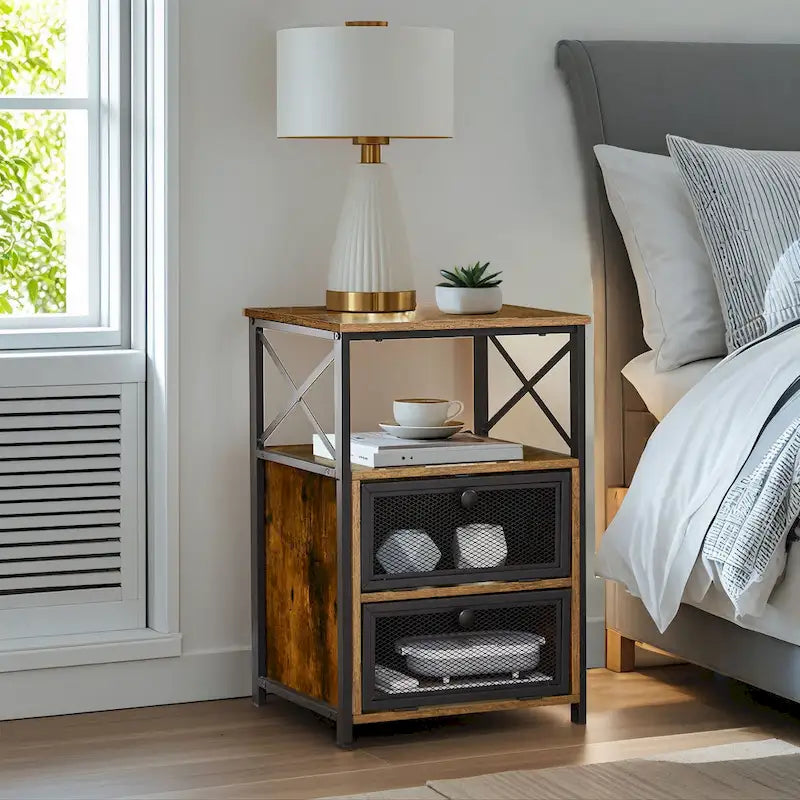 Tables de chevet modernes Taomika, table basse, ensembles de tables basses, 5 options, marron