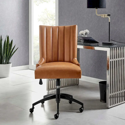 Fauteuil de bureau Empower Channel en cuir végétalien capitonné