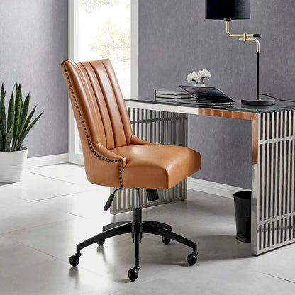 Fauteuil de bureau Empower Channel en cuir végétalien capitonné