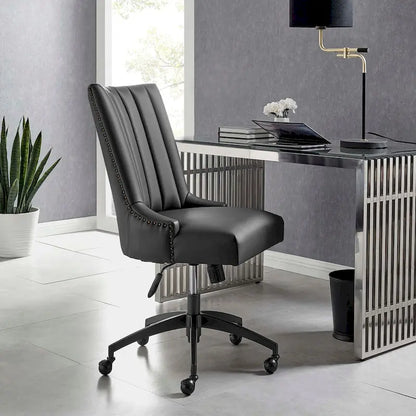 Fauteuil de bureau Empower Channel en cuir végétalien capitonné