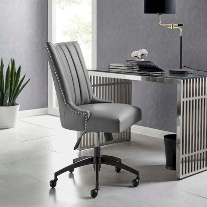 Fauteuil de bureau Empower Channel en cuir végétalien capitonné