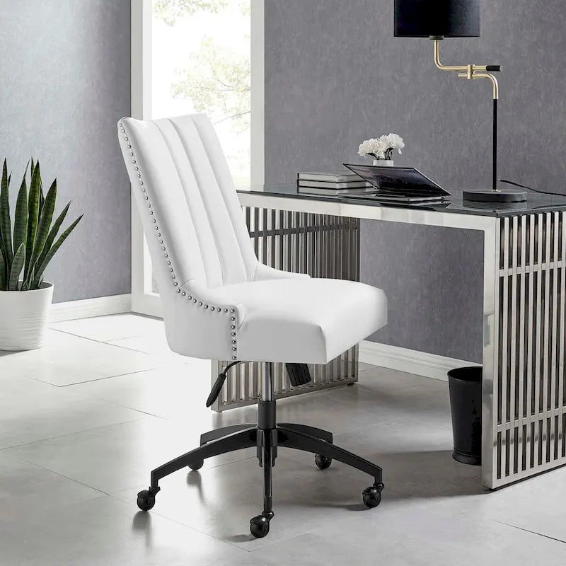 Fauteuil de bureau Empower Channel en cuir végétalien capitonné