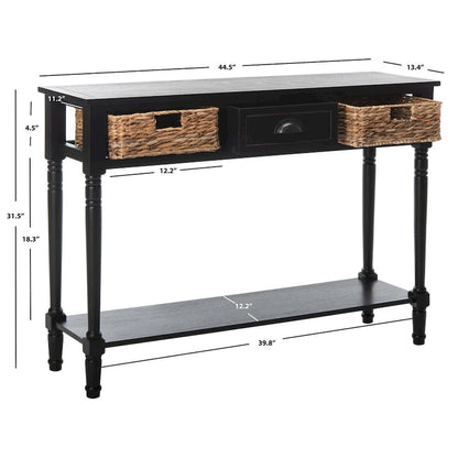 Console de rangement SAFAVIEH Evalena, noir vieilli - 44,5 x 13,4 x 31,5 cm (L x P x H)