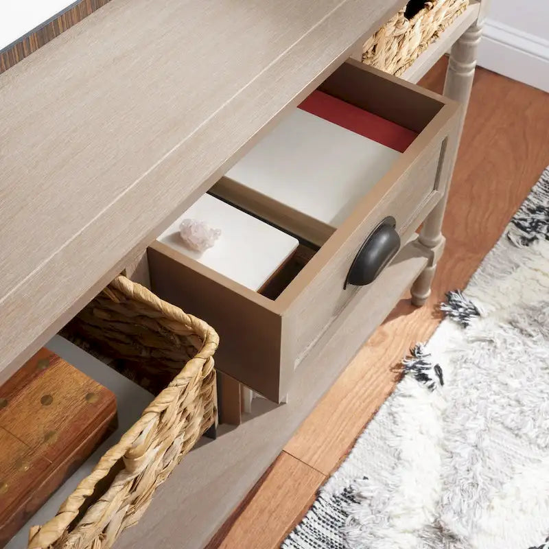 Console de rangement SAFAVIEH Evalena, noir vieilli - 44,5 x 13,4 x 31,5 cm (L x P x H)