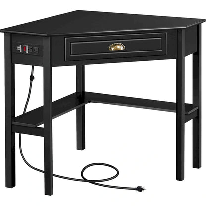 Bureau d'angle en forme de L Yaheetech avec prises électriques