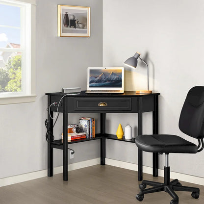Bureau d'angle en forme de L Yaheetech avec prises électriques