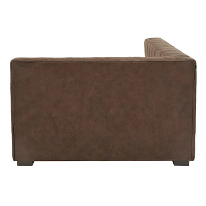 Chaise longue Basingstoke Brown en microfibre, taille simple, par iNSPIRE Q Modern
