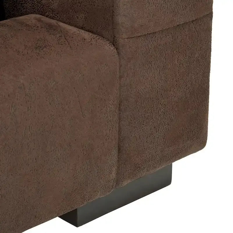 Chaise longue Basingstoke Brown en microfibre, taille simple, par iNSPIRE Q Modern