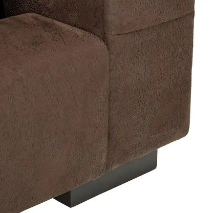 Chaise longue Basingstoke Brown en microfibre, taille simple, par iNSPIRE Q Modern