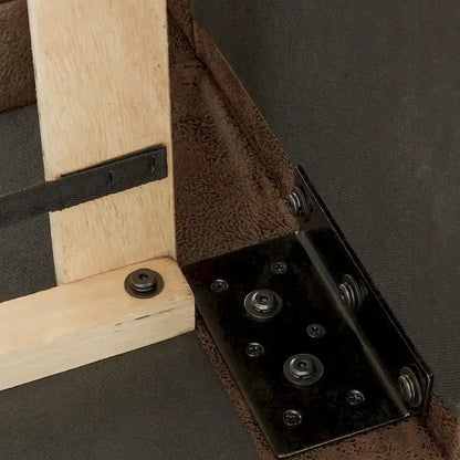 Chaise longue Basingstoke Brown en microfibre, taille simple, par iNSPIRE Q Modern