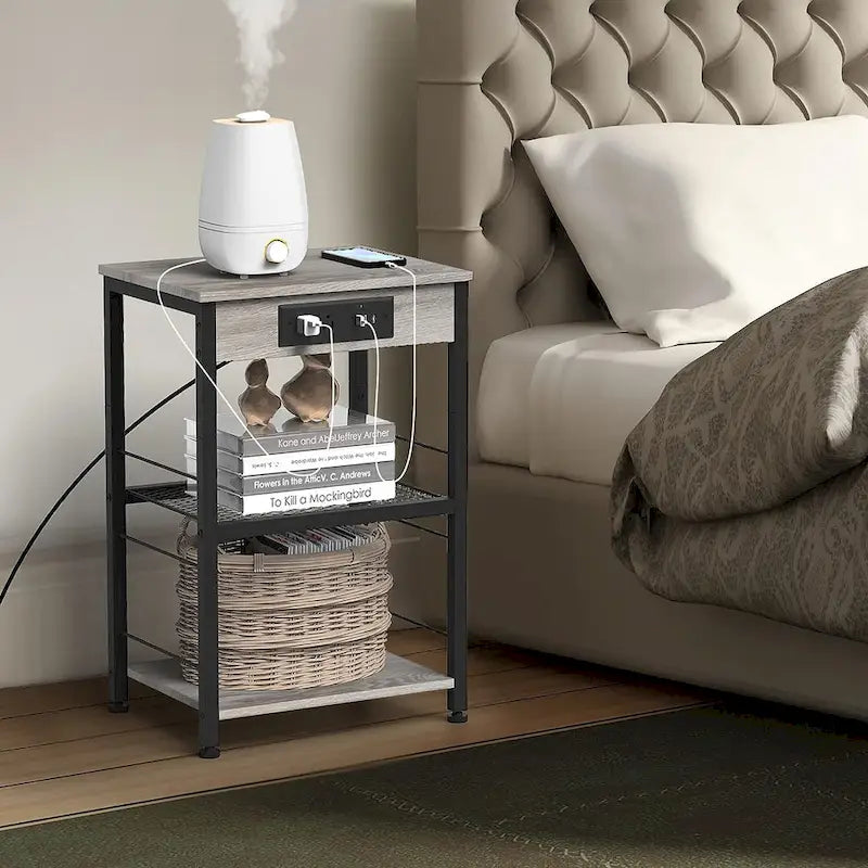 Table de chevet avec station de recharge