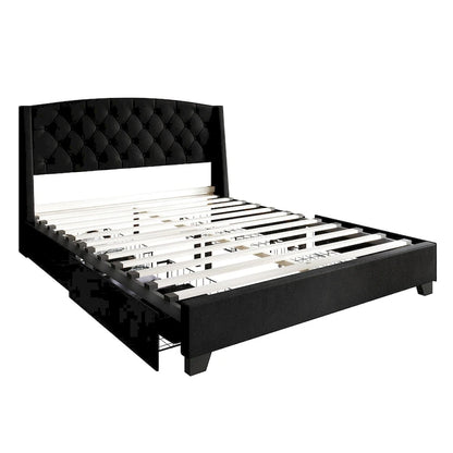 Lit capitonné à oreilles CraftPorch Classic avec tiroirs