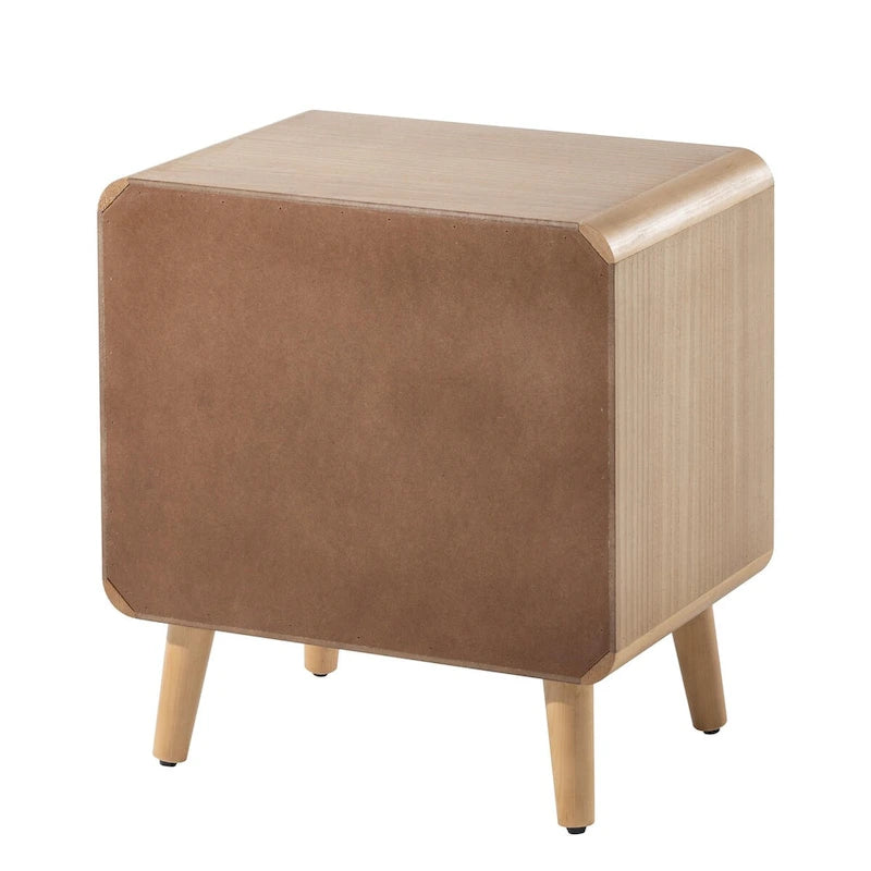 Table de chevet COZAYH style ferme, table de chevet milieu du siècle avec fabrication artisanale, style bohème et rustique, bois naturel