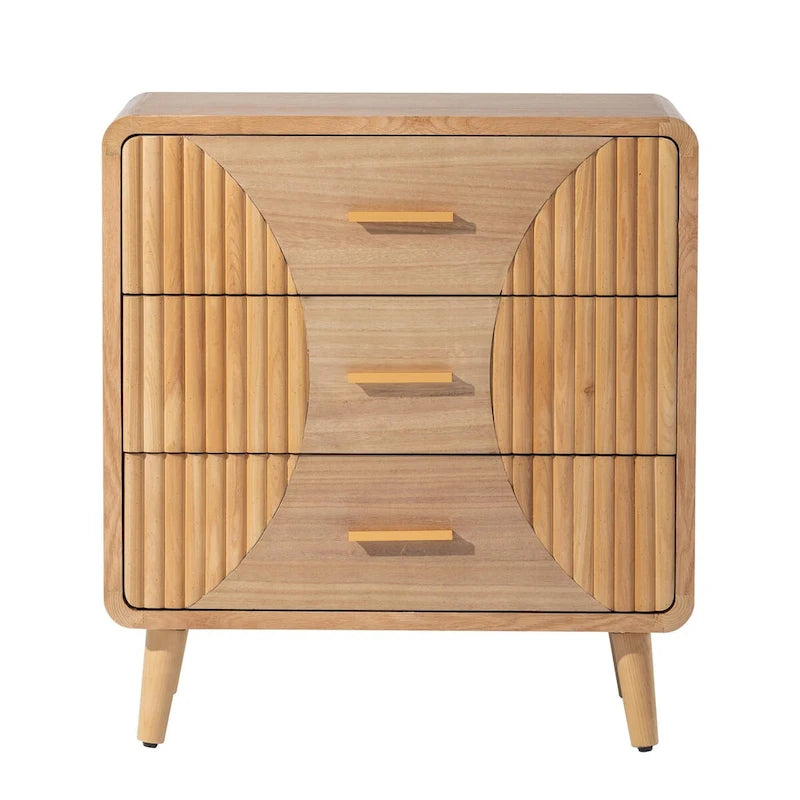 Table de chevet COZAYH style ferme, table de chevet milieu du siècle avec fabrication artisanale, style bohème et rustique, bois naturel