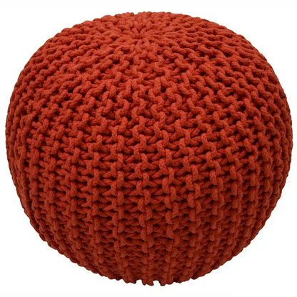 Pouf ottoman rond rembourré en tricot Nuloom Ling